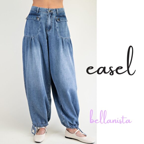 Easel Denim Flare Wide Leg Jeans - Picture 2 of 5